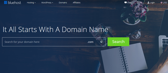 Find free domain name by bluehost domain registrar