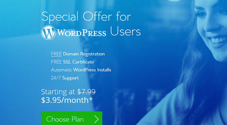 Bluehost special offer for WordPress users