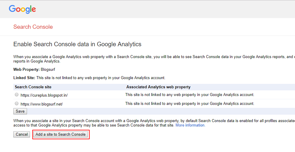 add site in your google analytics account