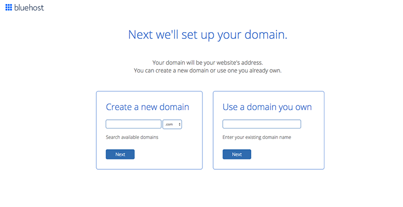 Set up domain name in bluehost