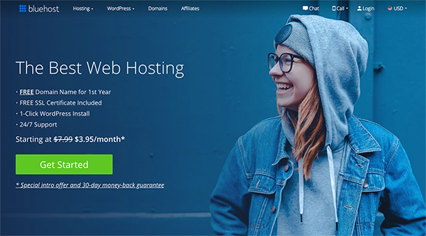 welcome in bluehost 