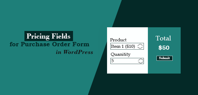 Pricing field for purchase Order Form