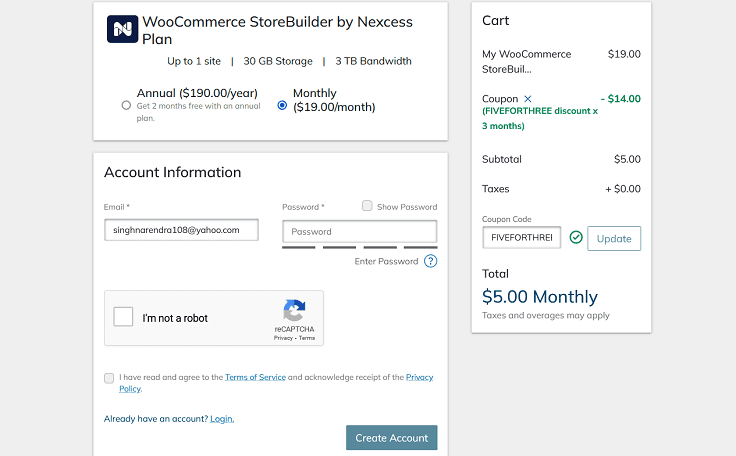 Nexcess pricing plan 